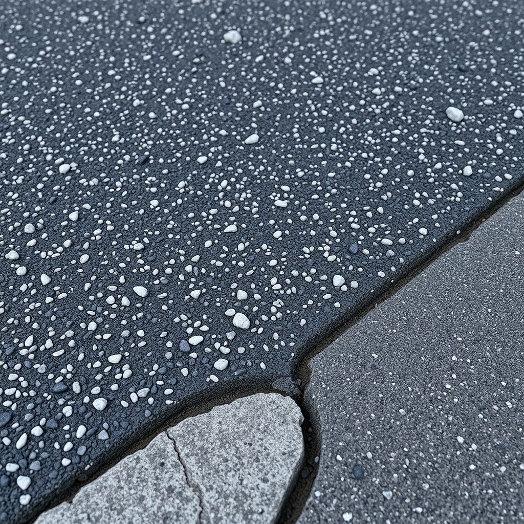 A close-up photorealistic image of a freshly compacted QPR patch surface showing uniform s