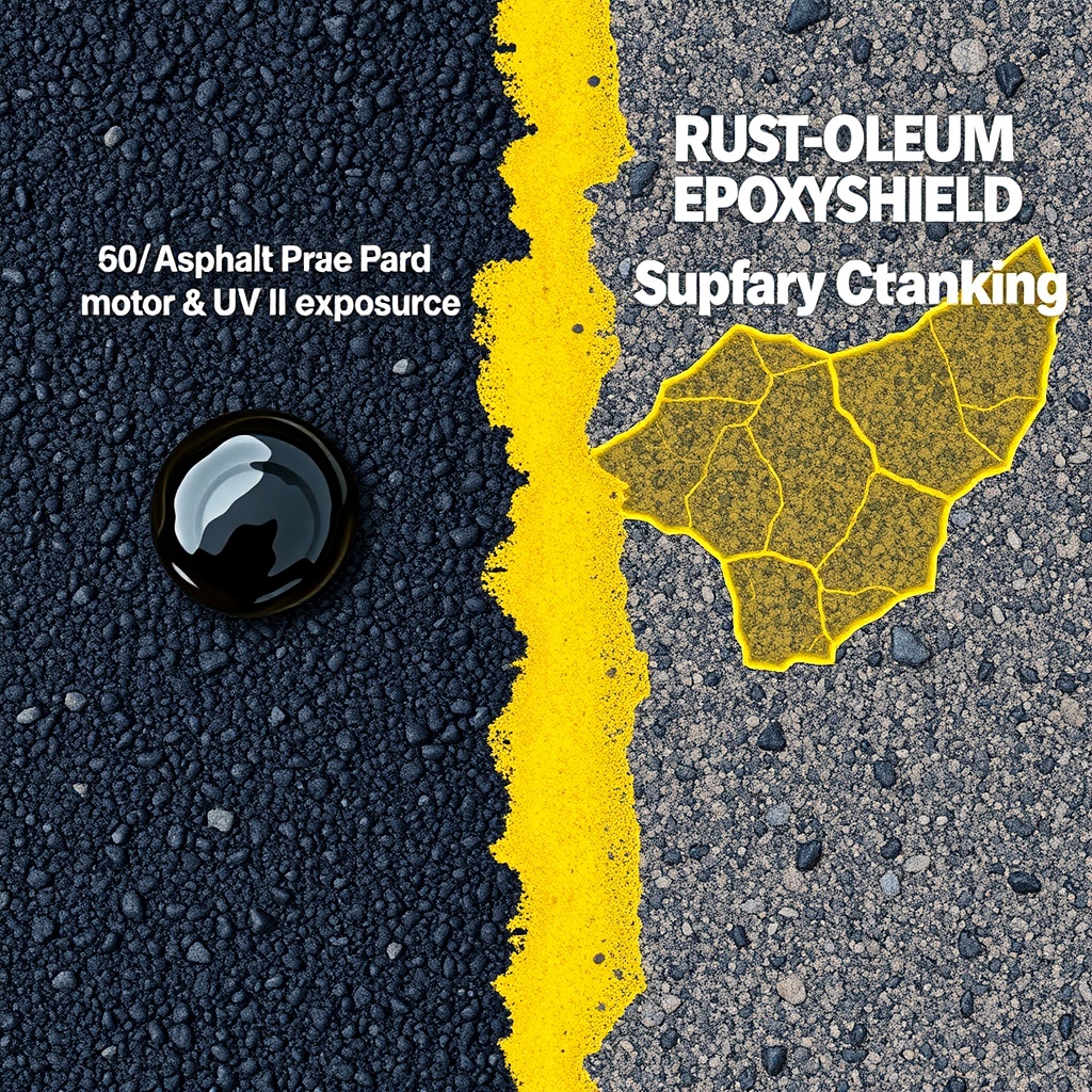 <clean photorealistic photo/illustration showing a close-up of two asphalt samples: left s