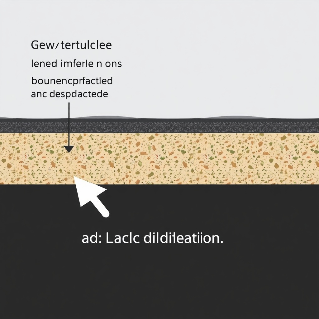 A cross-sectional illustration showing a geotextile fabric layer placed directly over a so